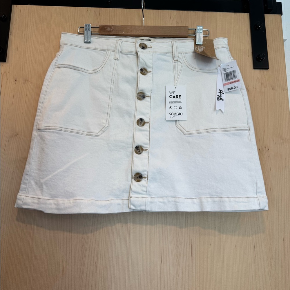 Kensie White A-Line Mini Skirt Casual